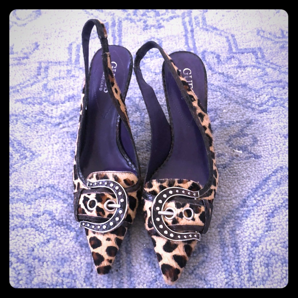 Guess faux fur heels